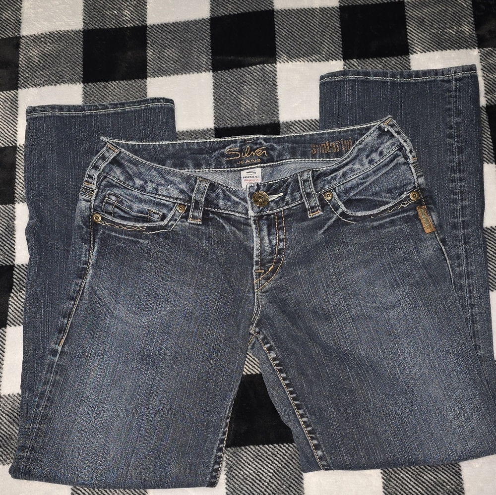Silver Jeans 'Santorini' Blue Denim Capris **SIZE 27×26. **LOWRISE